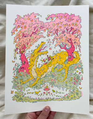 Spring Dragon Riso Print