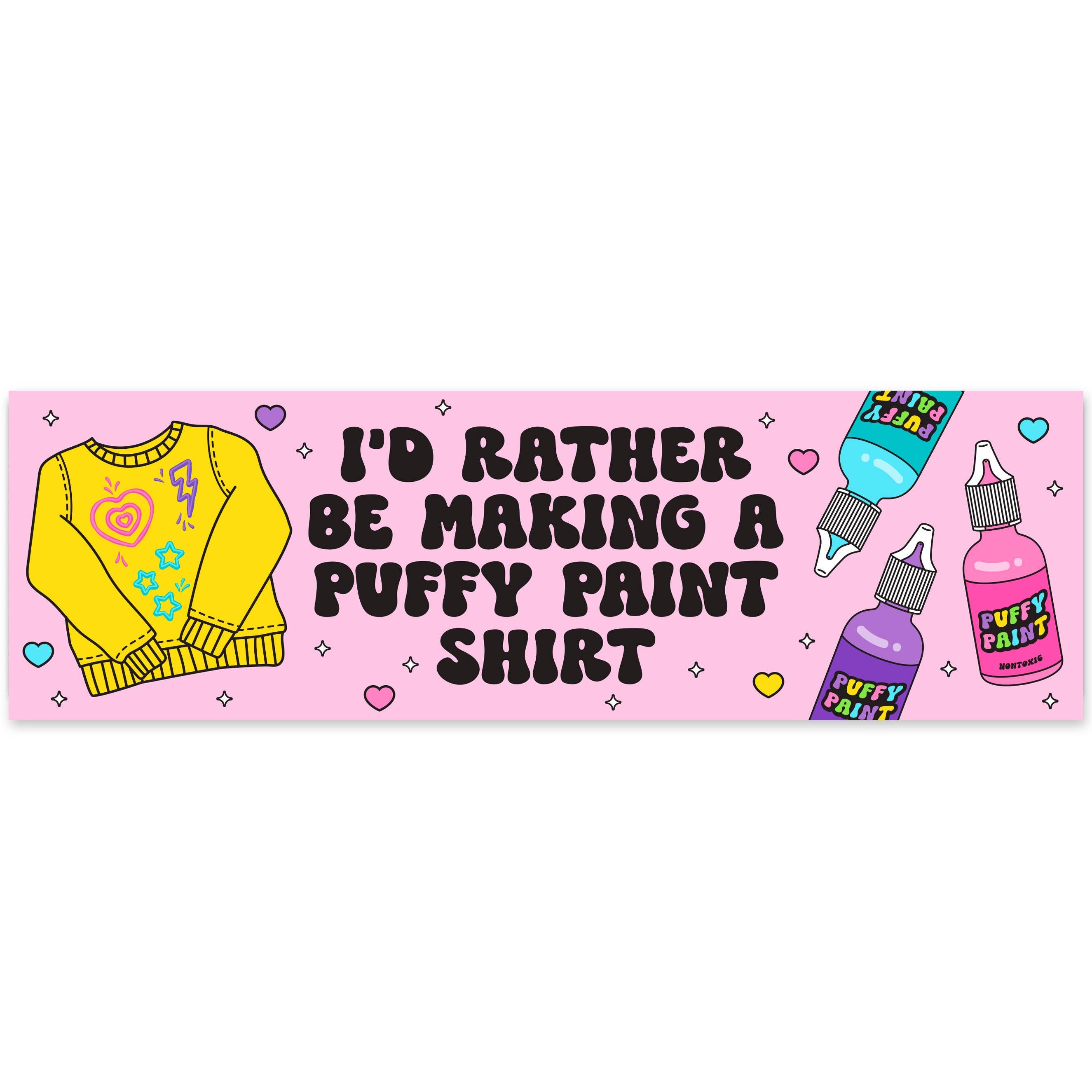 Krystan Saint Cat Puffy Paint Bumper Sticker