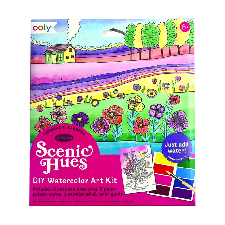 ooly scenic hues DIY watercolor art kit flowers and gardens