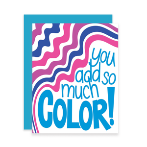 You add color, Letterpress Friendship Card