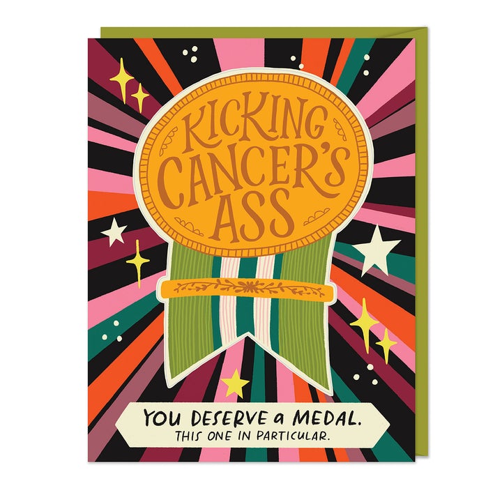 Kicking Cancer's Ass Sticker Card