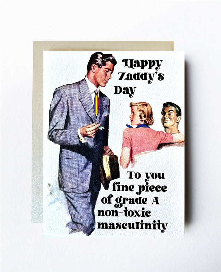 Zaddy Mid-Century Modern Vintage LGBTQAI+ Father's Day Card