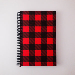 Buffalo Plaid Letterpress Spiral Notebook - Large