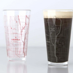Well Told Columbus Ohio College Town Map Pint Glass Pair