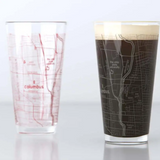 Well Told Columbus Ohio College Town Map Pint Glass Pair