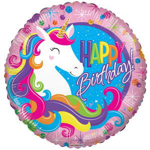Rainbow Unicorn Birthday Balloon