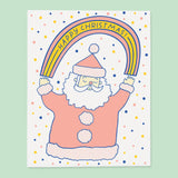Rainbow Santa Card (Set of 6)