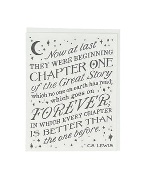 C.S. Lewis Chapter One Letterpress Card