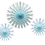 22" Light Blue Tissue Snowflake Decoration