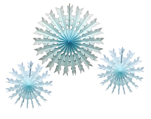 22" Light Blue Tissue Snowflake Decoration