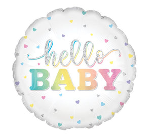 Hello Baby Small Colorful Heart Print Balloon