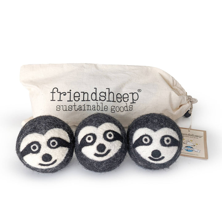 Friendsheep Dryer Ball Set with bag Sloth