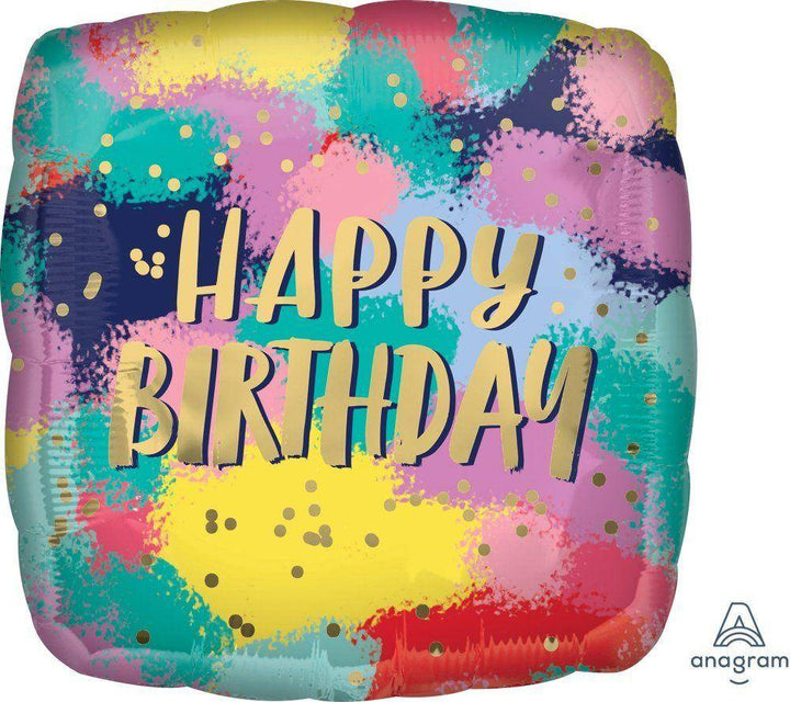 Painted Birthday Colors Foil Balloon