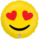 Heart Eye Emoji Foil Balloon
