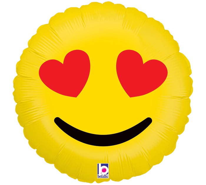 Heart Eye Emoji Foil Balloon