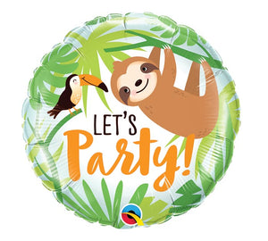 Let's Party Sloth and Toucan Foil Balloon