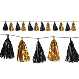 Black and Gold Metallic Tassel Garland